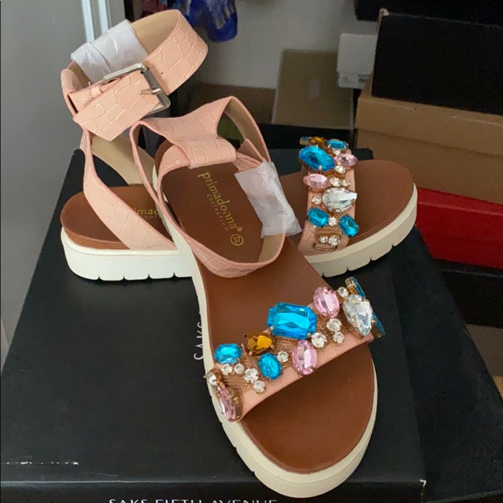 Pink sandals with stones /ITALY/ New